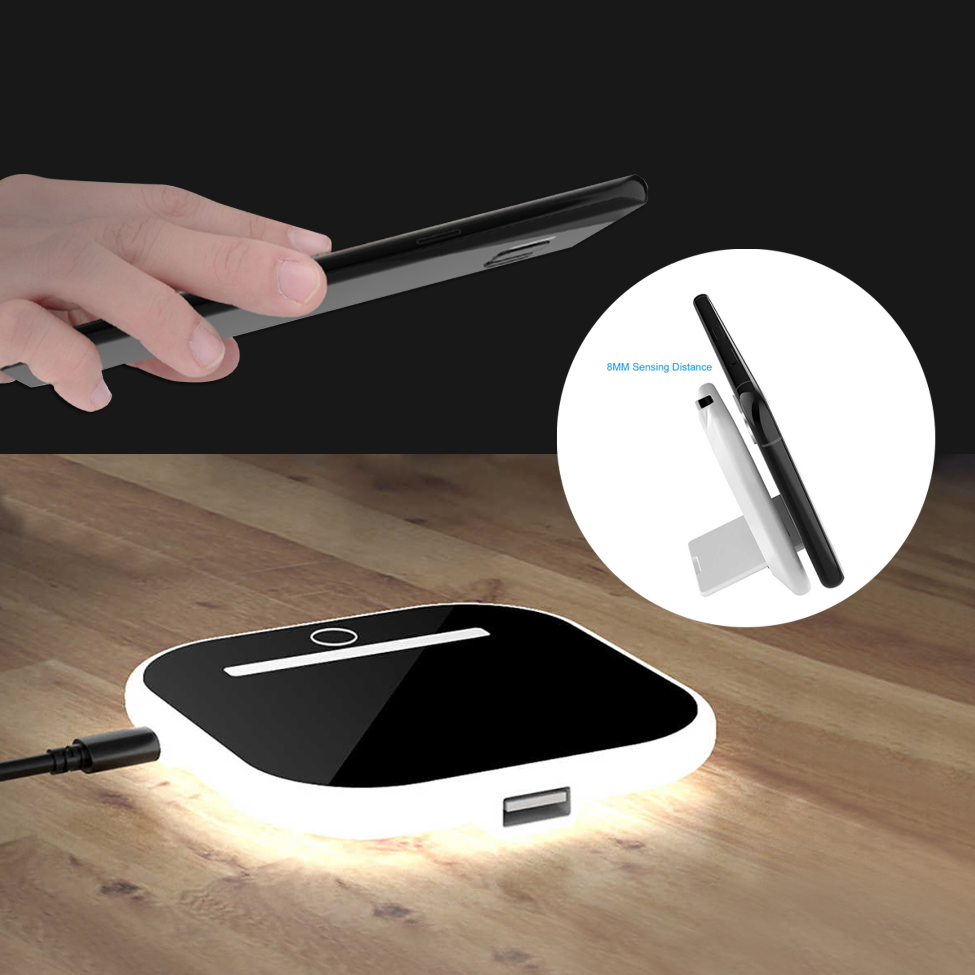 Wireless Charger cum Night Light and Phone Stand